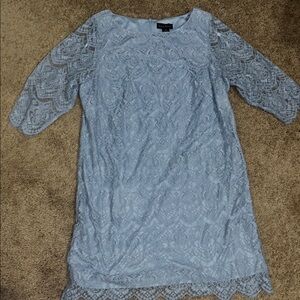 Jessica Howard Blue Sheath Dress with Bateau Neckline